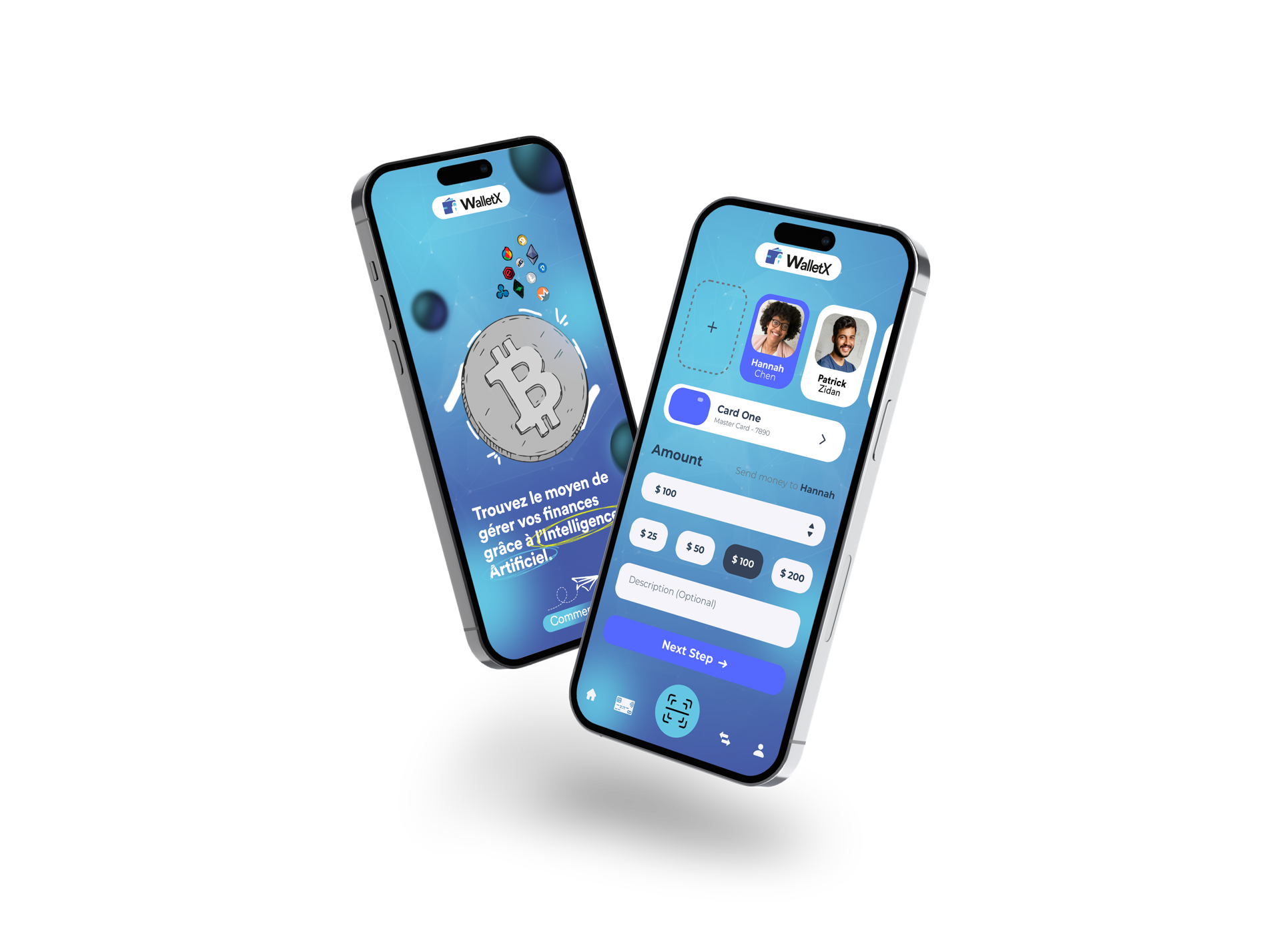 WalletX — iPhone Mockup
